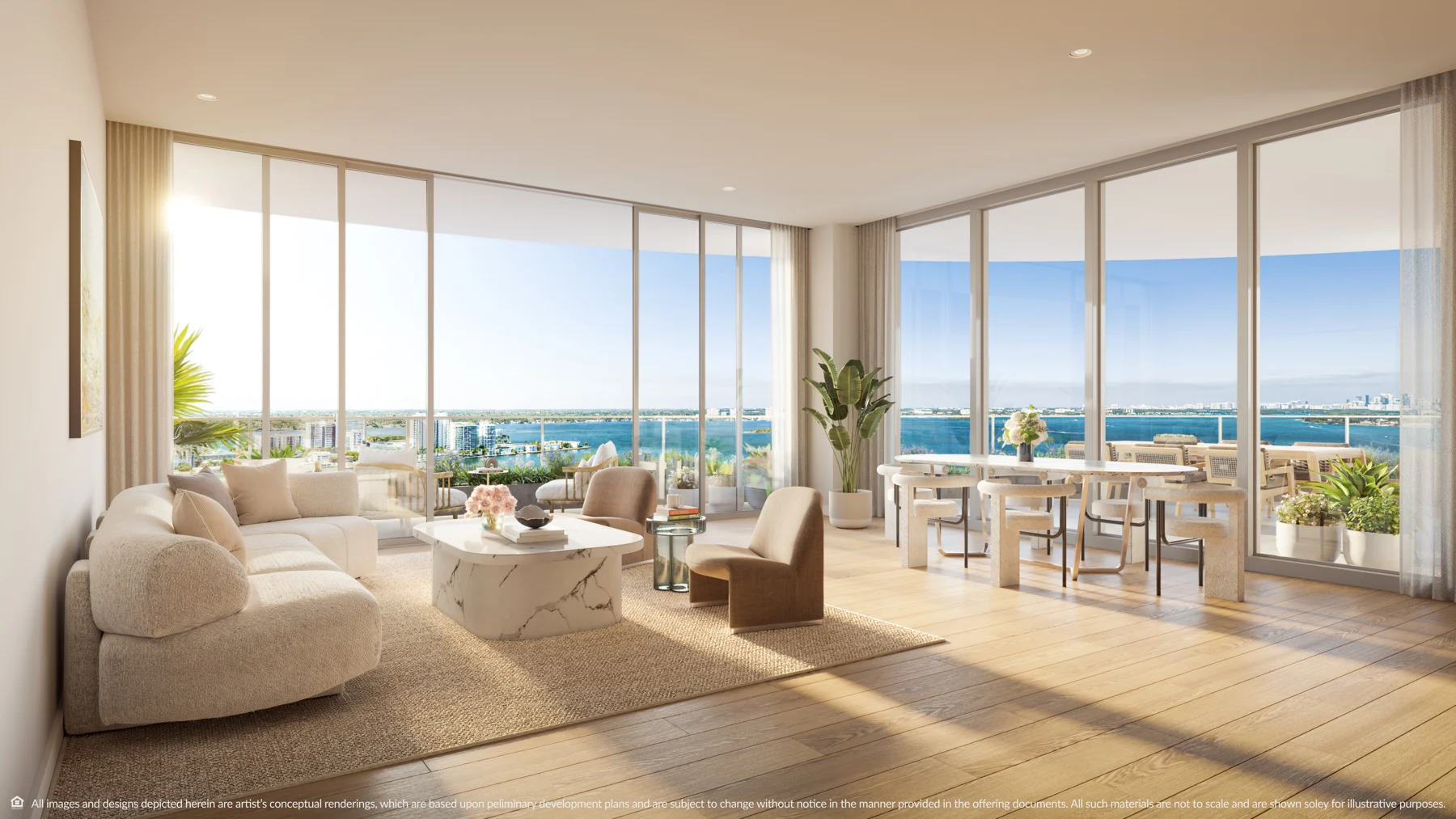 Corner living room — Developer rendering