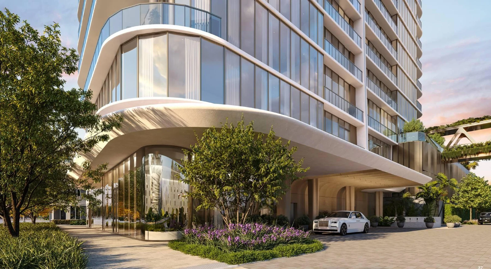 Imagen conceptual del acceso a Kempinski Residences Miami proporcionada por el desarrollador