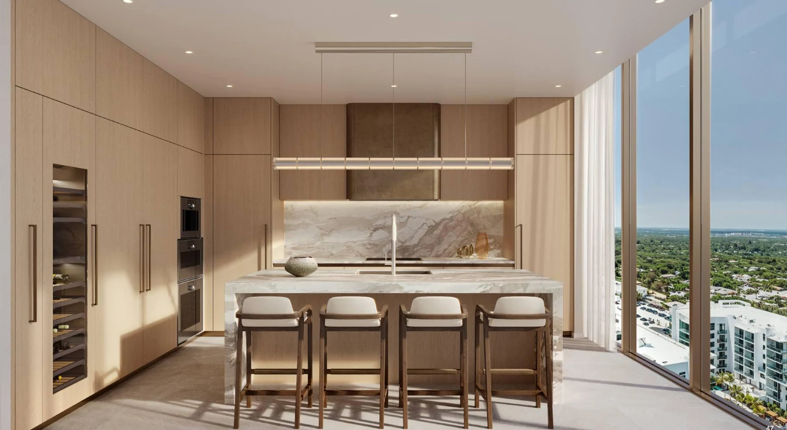 Cocina con electrodomésticos Gaggenau, Kempinski Residences Miami — Imagen conceptual del desarrollador