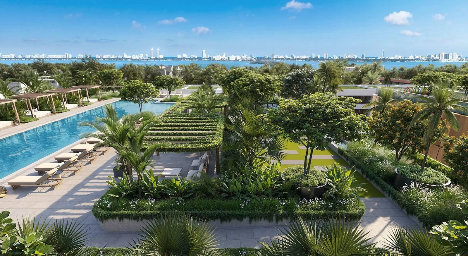 Piscina para natación, Kempinski Residences Miami — Imagen conceptual del desarrollador